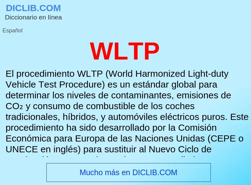 ¿Qué es WLTP? - significado y definición