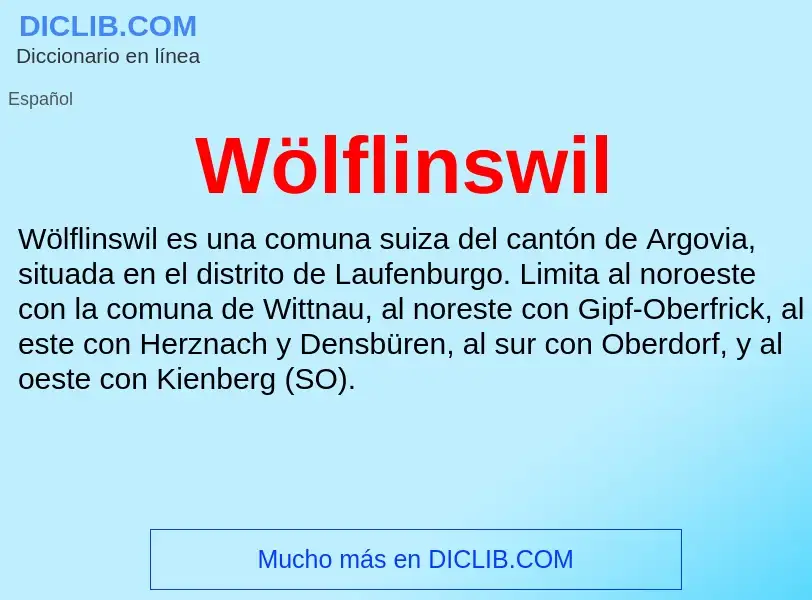 Wat is Wölflinswil - definition