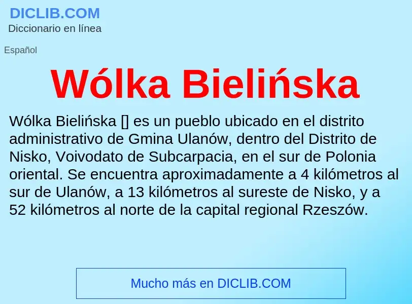 Wat is Wólka Bielińska - definition