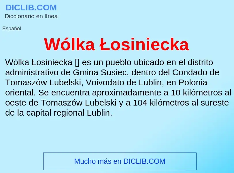 Wat is Wólka Łosiniecka - definition