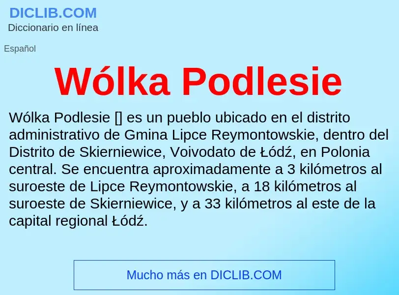 Wat is Wólka Podlesie - definition