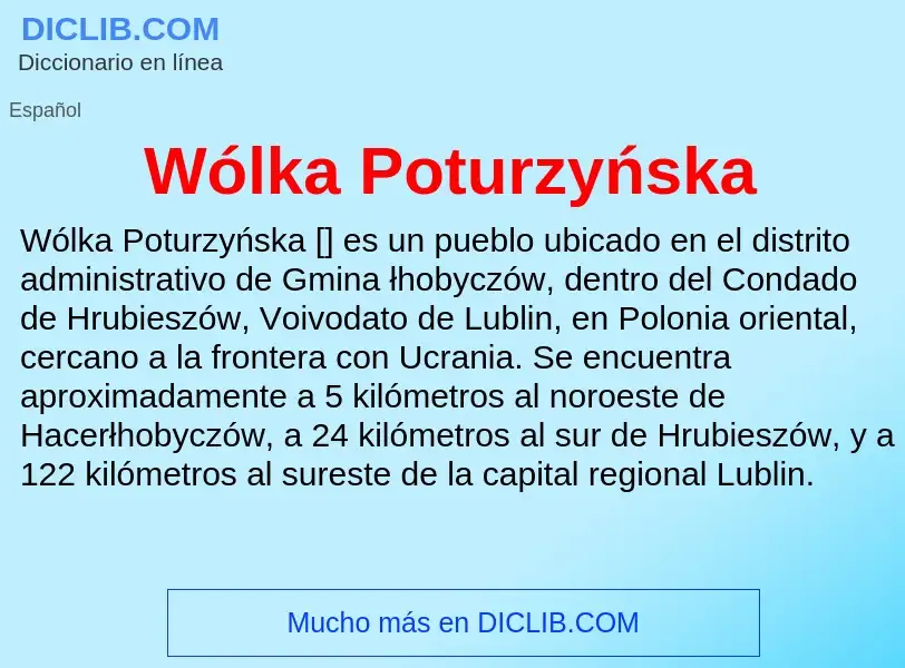 Wat is Wólka Poturzyńska - definition