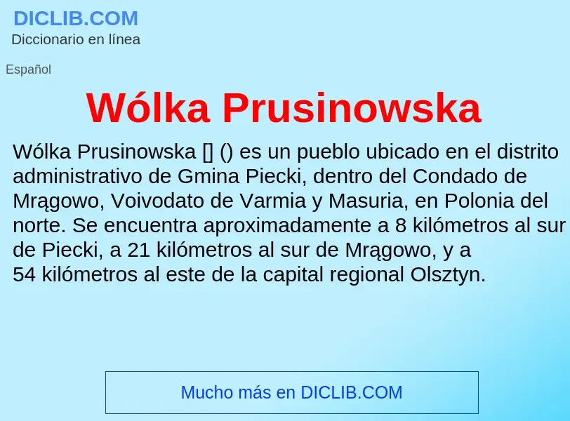 Wat is Wólka Prusinowska - definition