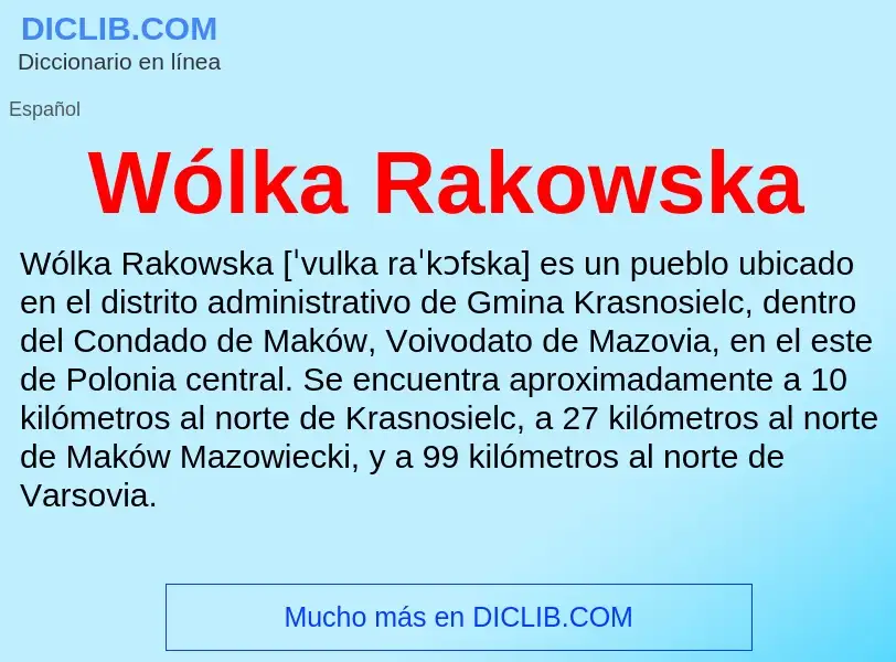 Wat is Wólka Rakowska - definition