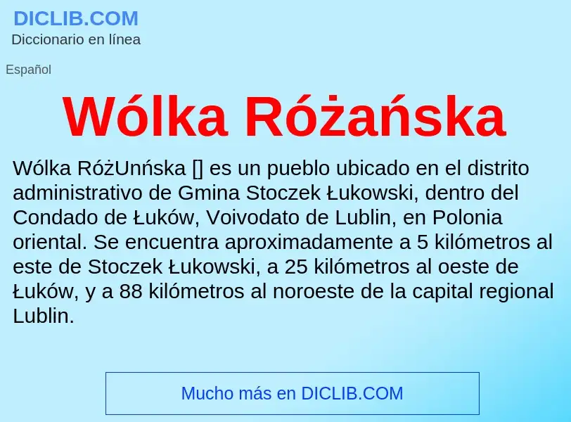 Wat is Wólka Różańska - definition