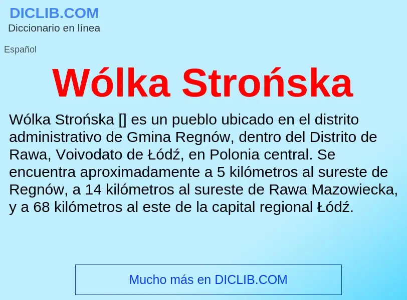 Wat is Wólka Strońska - definition