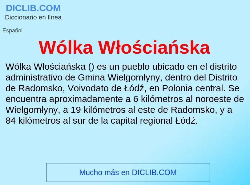 Wat is Wólka Włościańska - definition