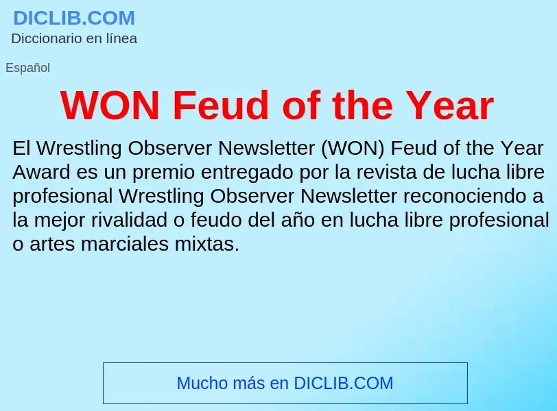 ¿Qué es WON Feud of the Year? - significado y definición