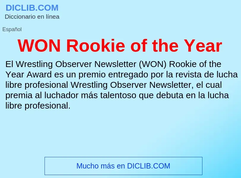 What is WON Rookie of the Year - meaning and definition