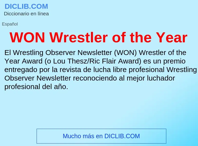 What is WON Wrestler of the Year - meaning and definition