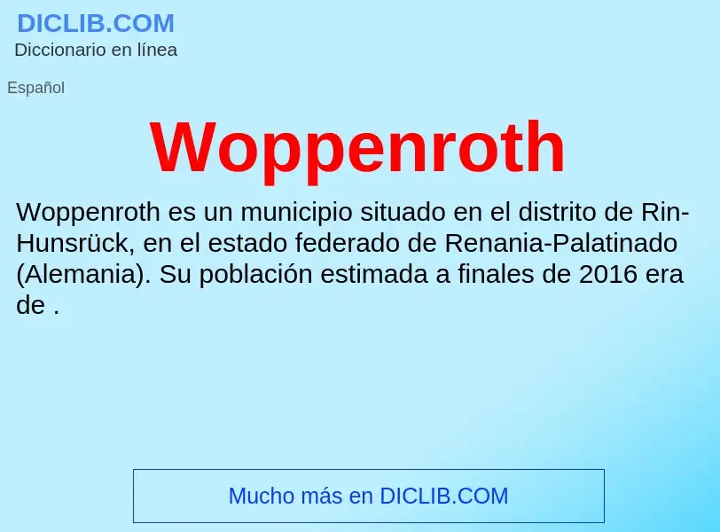 ¿Qué es Woppenroth? - significado y definición