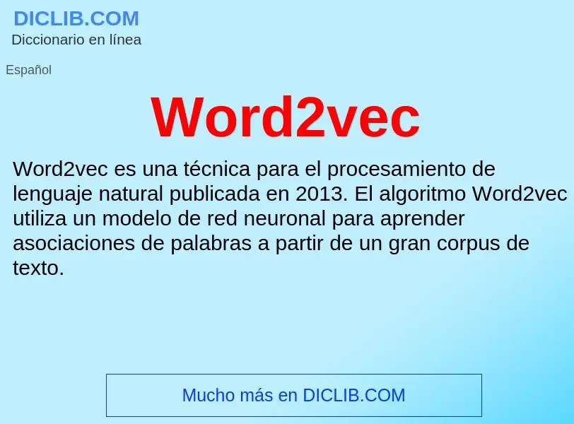 ¿Qué es Word2vec? - significado y definición