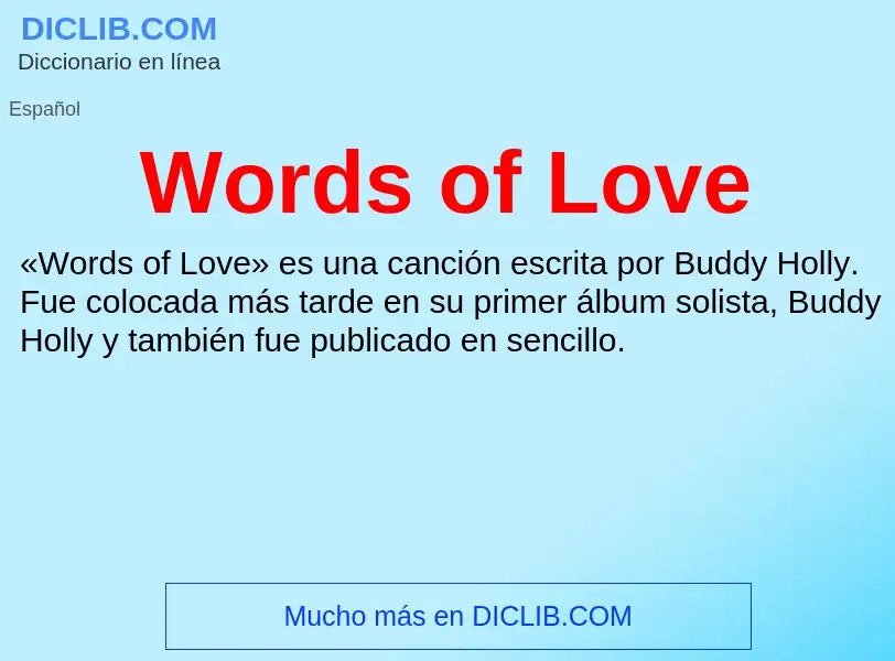 ¿Qué es Words of Love? - significado y definición