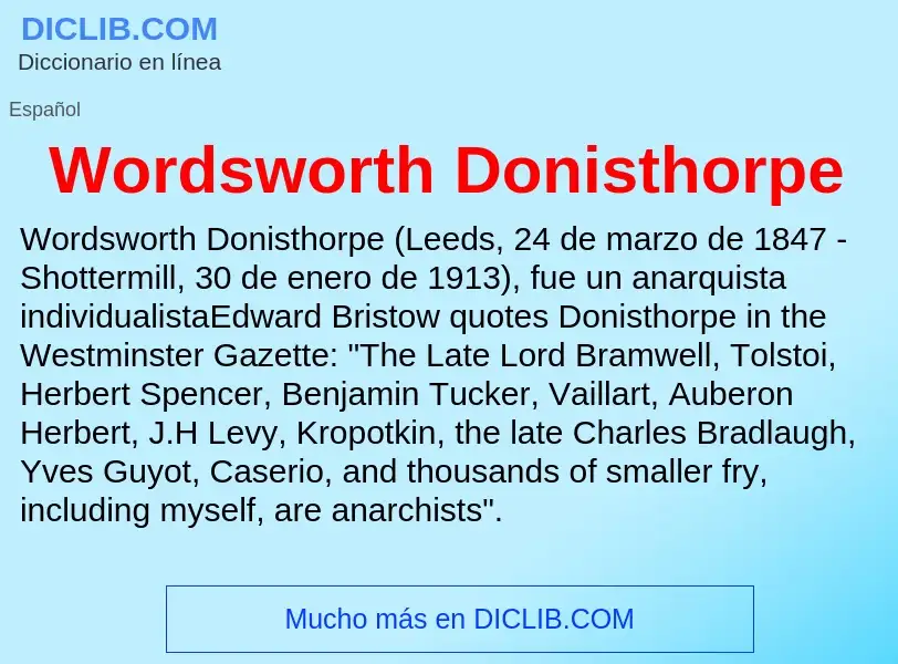 ¿Qué es Wordsworth Donisthorpe? - significado y definición