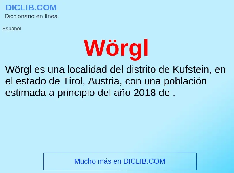 Wat is Wörgl - definition