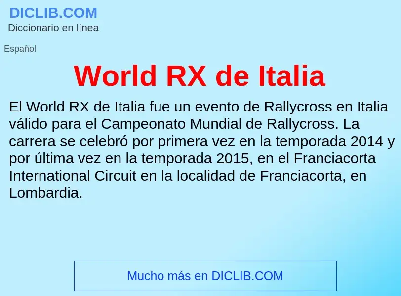 ¿Qué es World RX de Italia? - significado y definición