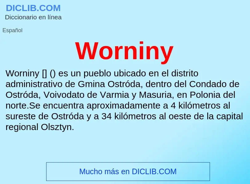 ¿Qué es Worniny? - significado y definición