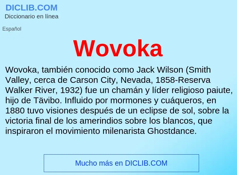 ¿Qué es Wovoka? - significado y definición