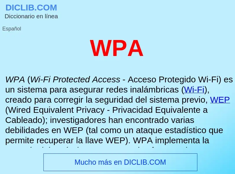 What is WPA  - meaning and definition