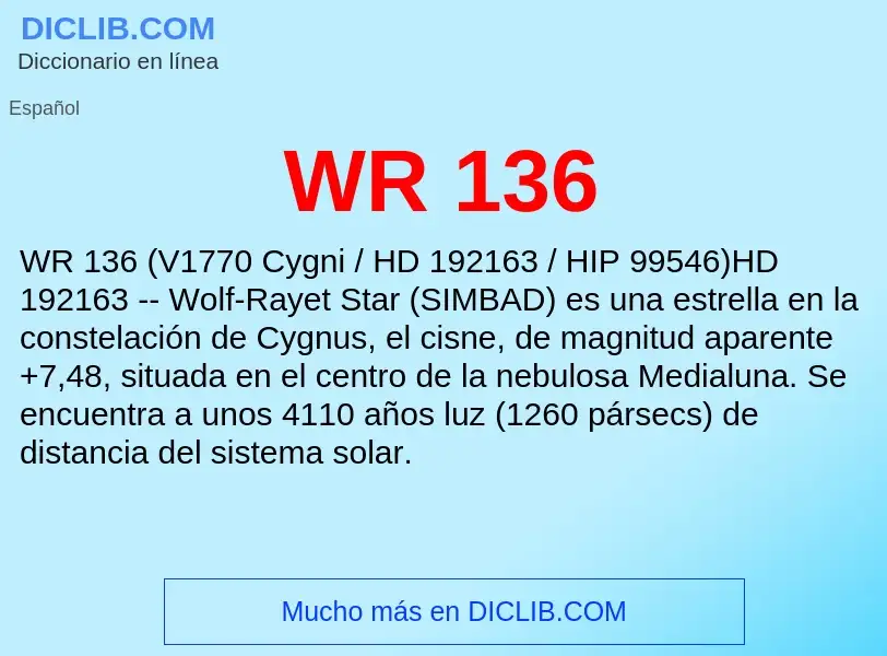 What is WR 136 - meaning and definition