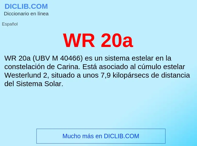 What is WR 20a - meaning and definition