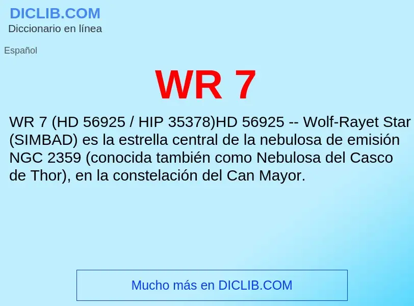 ¿Qué es WR 7? - significado y definición