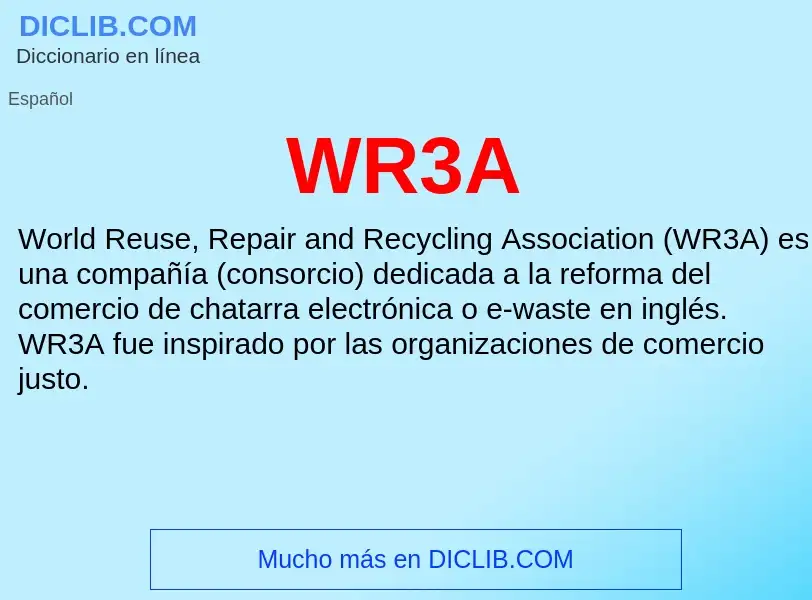 What is WR3A - meaning and definition