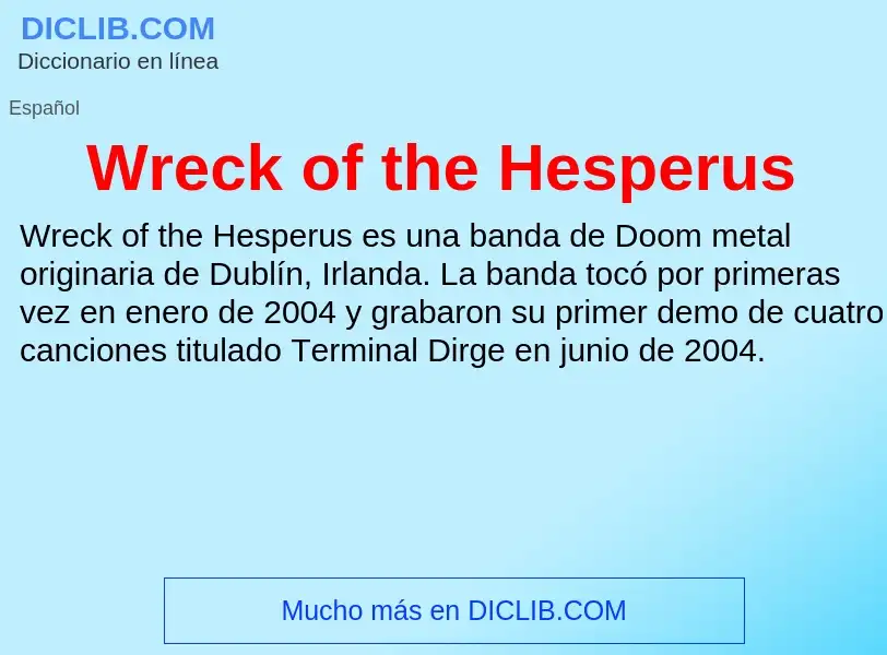 Che cos'è Wreck of the Hesperus - definizione