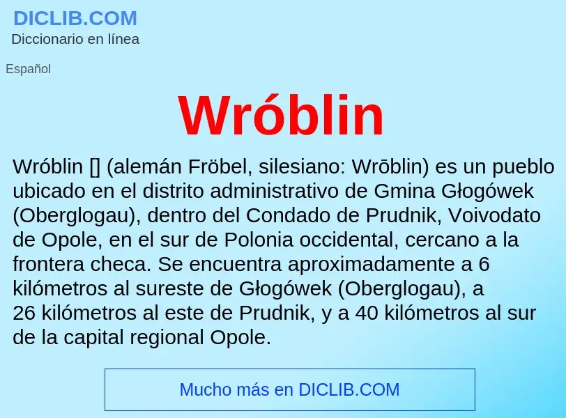 ¿Qué es Wróblin? - significado y definición