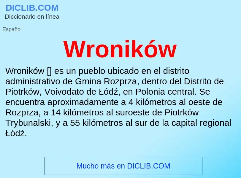 ¿Qué es Wroników? - significado y definición