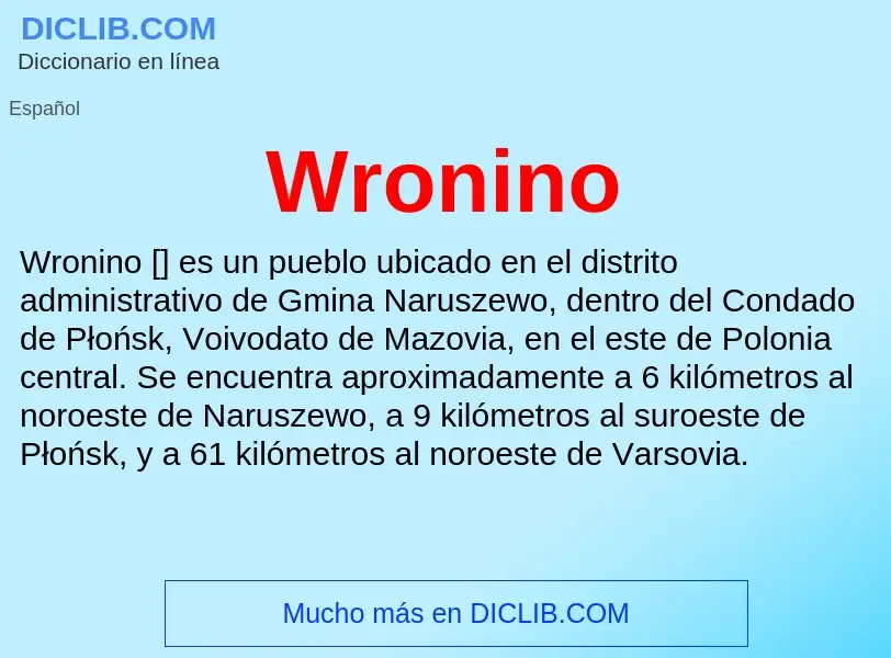 ¿Qué es Wronino? - significado y definición