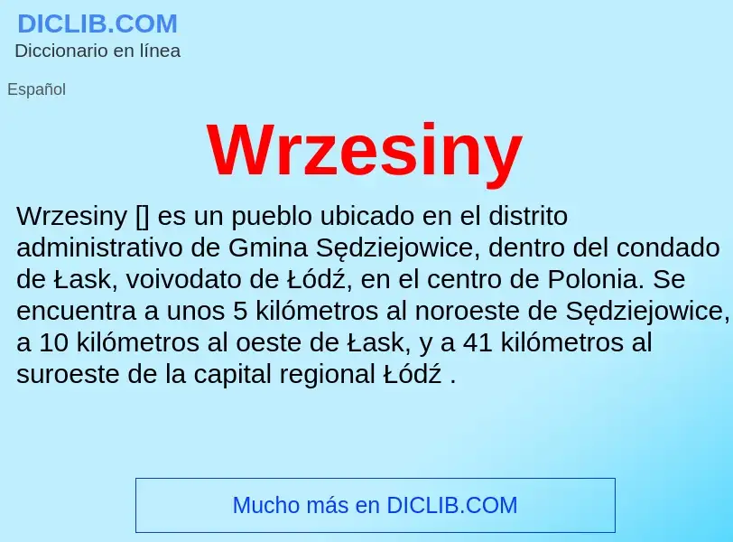 ¿Qué es Wrzesiny? - significado y definición