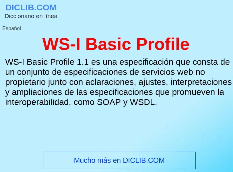 Что такое WS-I Basic Profile - определение