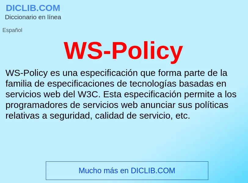 Wat is WS-Policy - definition