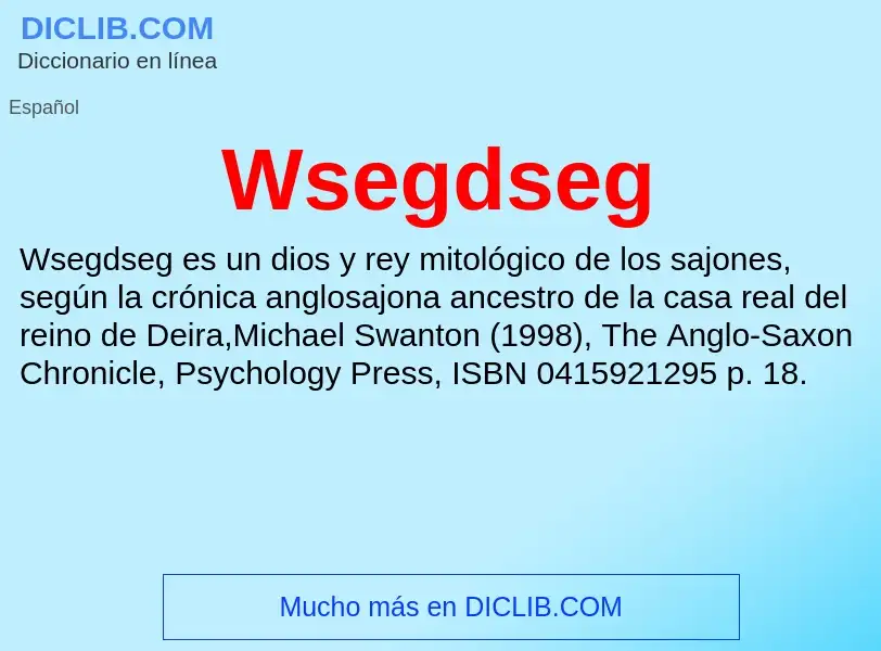 ¿Qué es Wsegdseg? - significado y definición