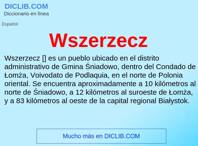 ¿Qué es Wszerzecz? - significado y definición