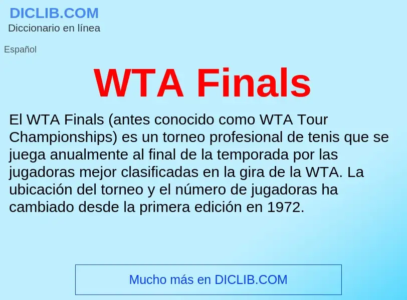 What is WTA Finals - meaning and definition