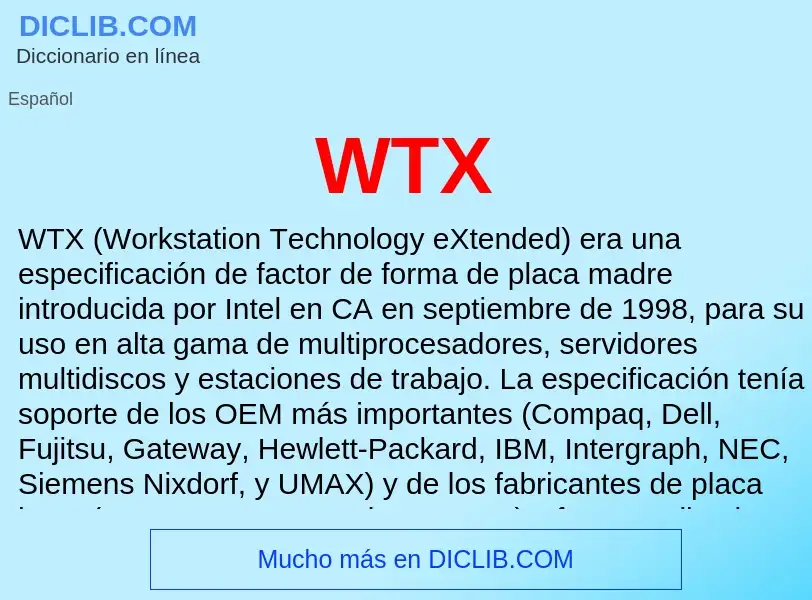 What is WTX - meaning and definition