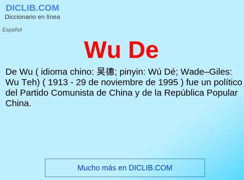 ¿Qué es Wu De? - significado y definición