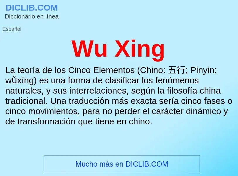 ¿Qué es Wu Xing? - significado y definición