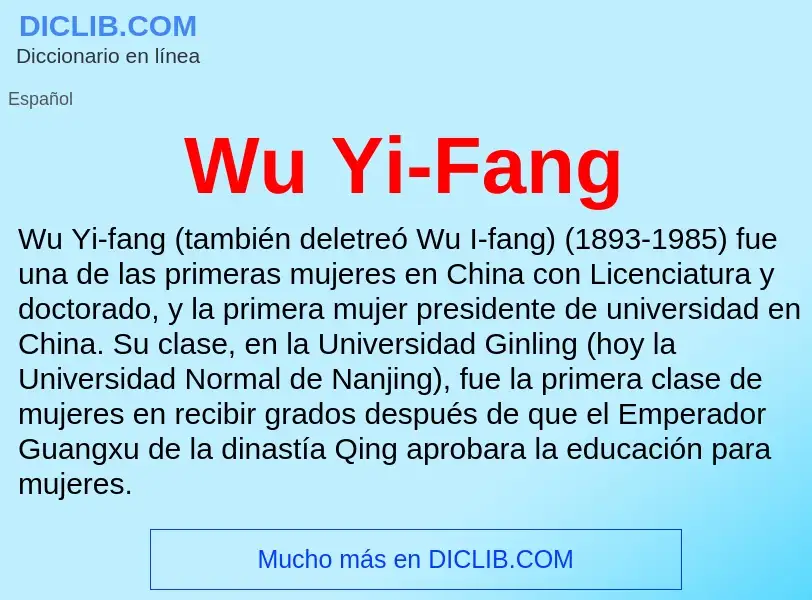 ¿Qué es Wu Yi-Fang? - significado y definición