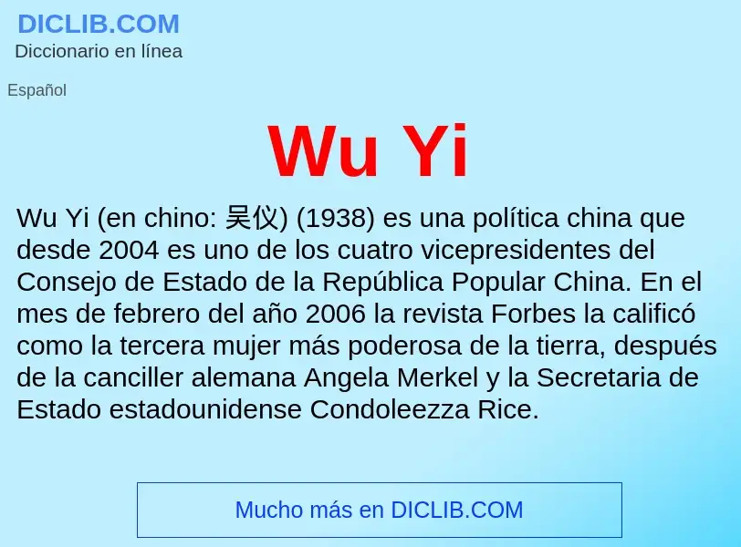 ¿Qué es Wu Yi? - significado y definición