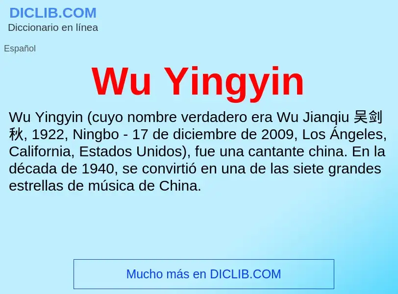 ¿Qué es Wu Yingyin? - significado y definición