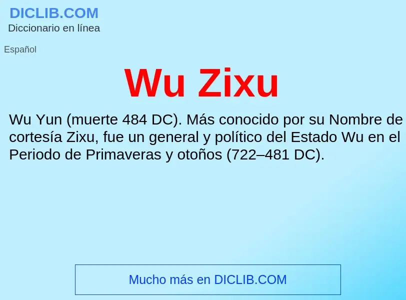 ¿Qué es Wu Zixu? - significado y definición