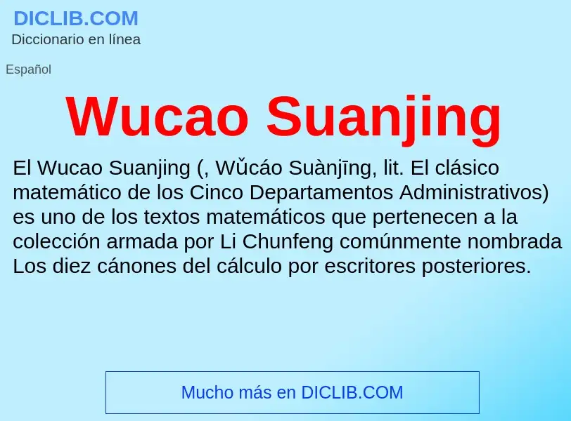 What is Wucao Suanjing - meaning and definition