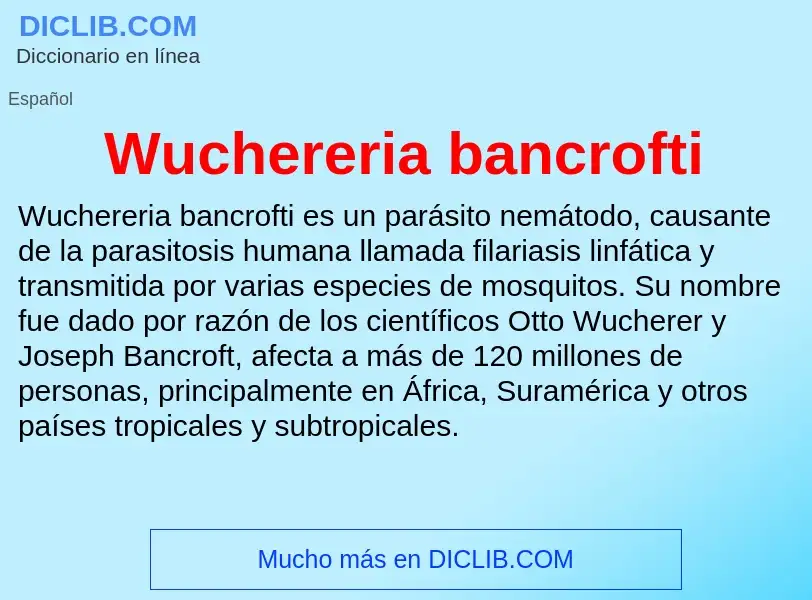 ¿Qué es Wuchereria bancrofti? - significado y definición