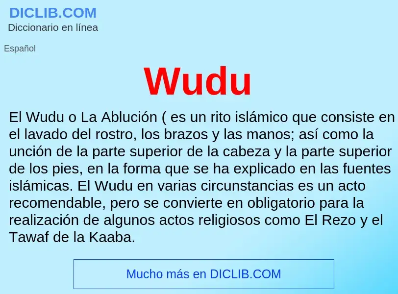 What is Wudu - meaning and definition