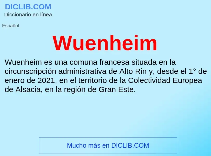 ¿Qué es Wuenheim? - significado y definición