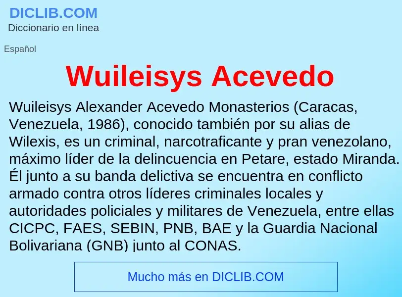 What is Wuileisys Acevedo - meaning and definition