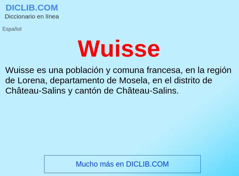 What is Wuisse - meaning and definition